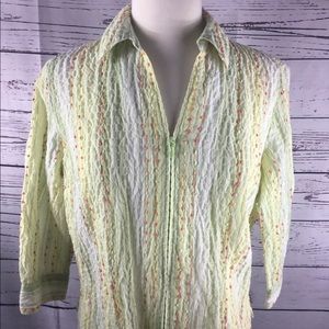 Coldwater Creek Petite Medium Zip Front Top